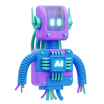 Robot AI 3D Illustration png