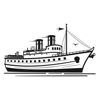 Beautiful Ship Silhouette - Generative Ai png