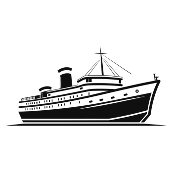 Beautiful Ship Silhouette - Generative Ai png