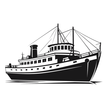 Beautiful Ship Silhouette - Generative Ai png