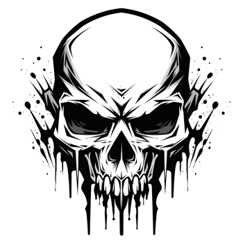 Beautiful Skull Silhouette - Generative Ai png