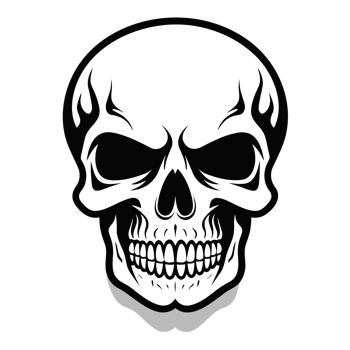 Beautiful Skull Silhouette - Generative Ai png
