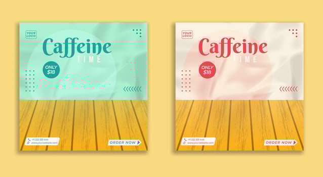 Square Social Media Post for Coffee Shop vector
