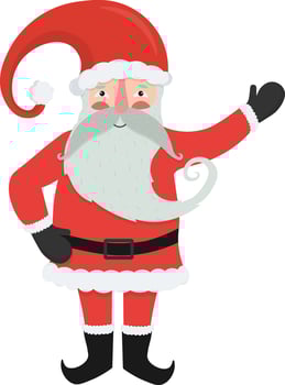Funny cartoon character Santa Claus. New Year's illustration vector