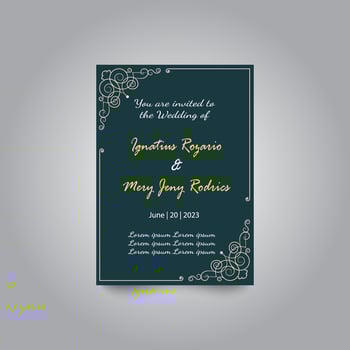 Luxury wedding invitation card design set. Luxury vintage golden vector invitation card template