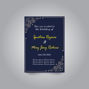 Luxury wedding invitation card design set. Luxury vintage golden vector invitation card template