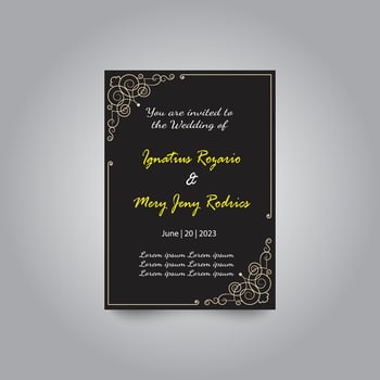 Luxury wedding invitation card design set. Luxury vintage golden vector invitation card template