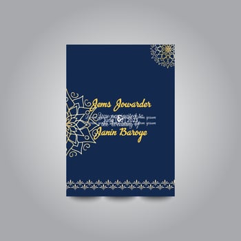 Luxury wedding invitation card design set. Luxury vintage golden vector invitation card template