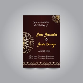 Luxury wedding invitation card design set. Luxury vintage golden vector invitation card template