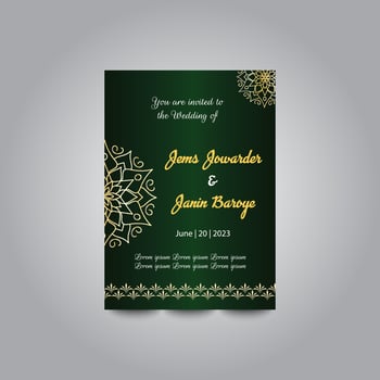Luxury wedding invitation card design set. Luxury vintage golden vector invitation card template