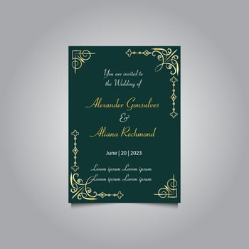 Luxury wedding invitation card design set. Luxury vintage golden vector invitation card template