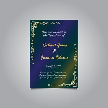 Luxury wedding invitation card design set. Luxury vintage golden vector invitation card template