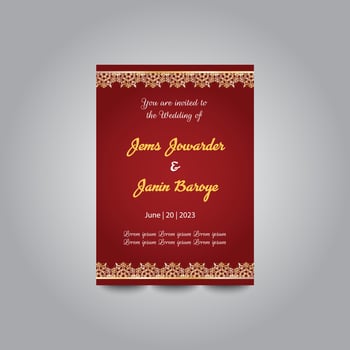 Luxury wedding invitation card design set. Luxury vintage golden vector invitation card template