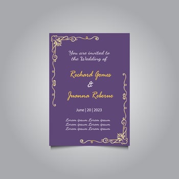 Luxury wedding invitation card design set. Luxury vintage golden vector invitation card template