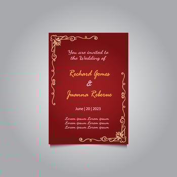 Luxury wedding invitation card design set. Luxury vintage golden vector invitation card template