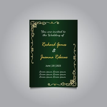Luxury wedding invitation card design set. Luxury vintage golden vector invitation card template