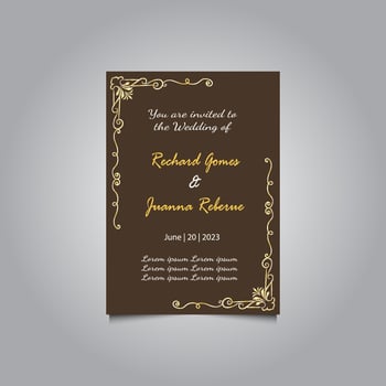 Luxury wedding invitation card design set. Luxury vintage golden vector invitation card template