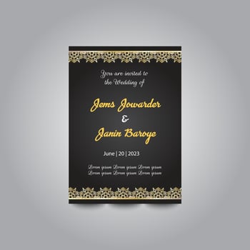 Luxury wedding invitation card design set. Luxury vintage golden vector invitation card template