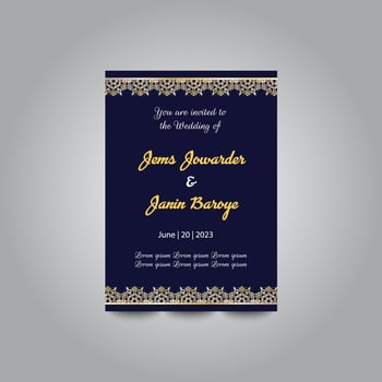 Luxury wedding invitation card design set. Luxury vintage golden vector invitation card template