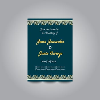 Luxury wedding invitation card design set. Luxury vintage golden vector invitation card template