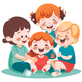 Group of children having fun png