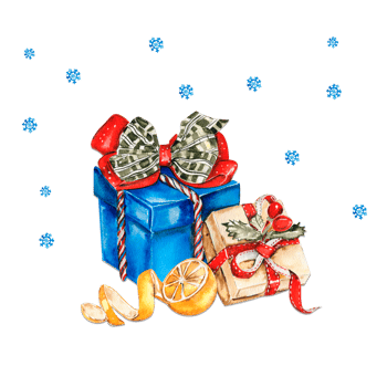 Christmas composition with box with presents. png