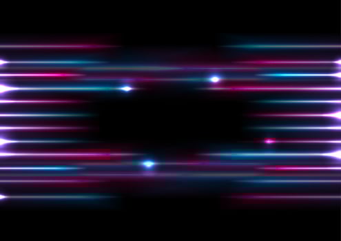 Bright neon laser rays stripes abstract glowing background vector