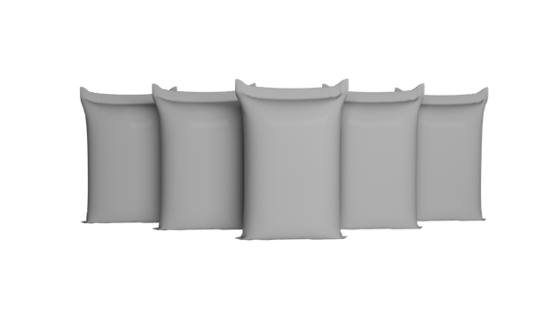 White bags or sacks isolated. Mockup for design 3d Illustration png