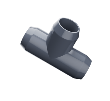 Three-way PVC pipe joints, pipe for water 3d illustration png
