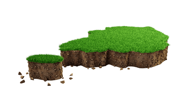 South Korea Map country Grass and ground texture map 3d illustration png