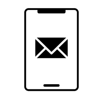 Smartphone icon for email screen. Contact us. vector