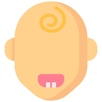 first tooth vector flat icon