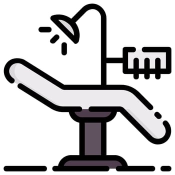 dental chair vector filled outline icon