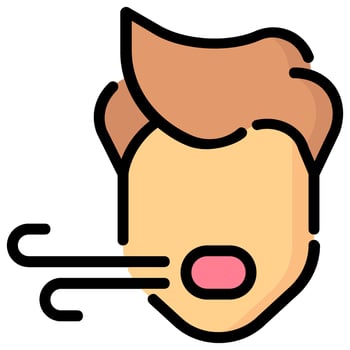 breath bad smell vector filled outline icon