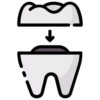ceramic crown vector filled outline icon