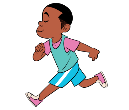 sticker boy running png