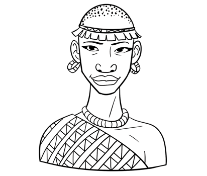 african woman queen set illustration png