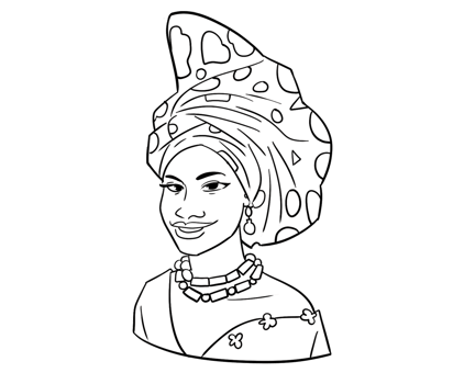 african woman queen set illustration png