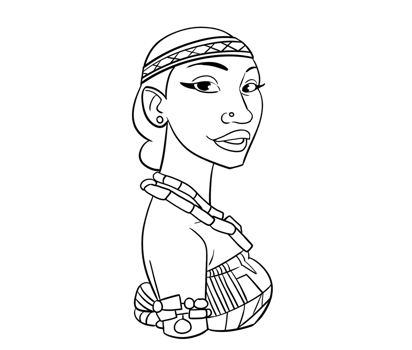 african woman queen set illustration png