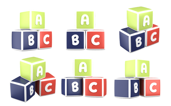 3d rendering of school alphabet box, fit for design assets of education and science, back to school concept, office, etc. 3d icons set with isolated white background png