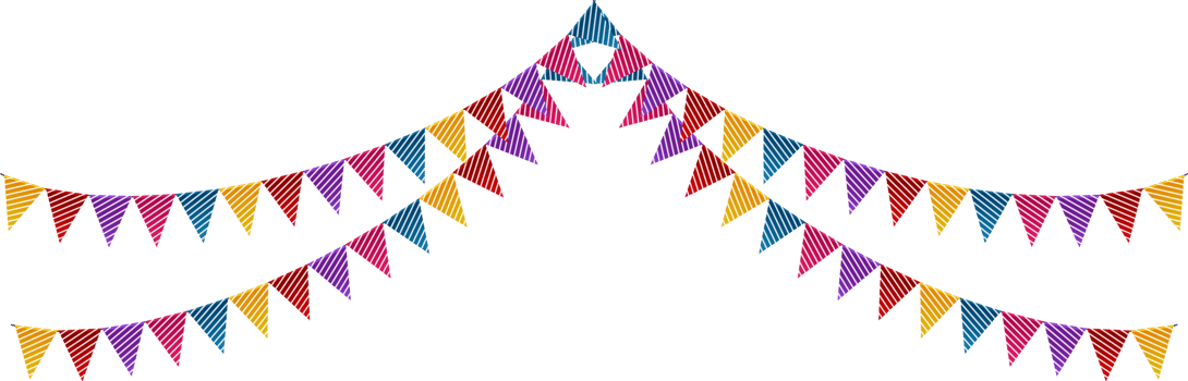 Birthday Pennants. Hanging triangular png
