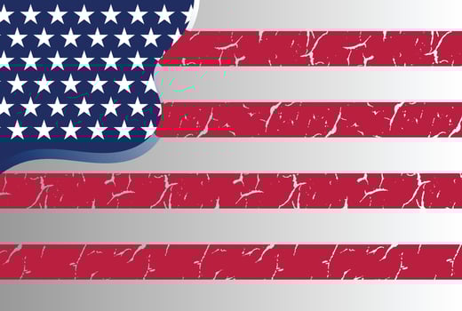 Retro American US Flag with Grunge Texture for Independence Day Background Design vector