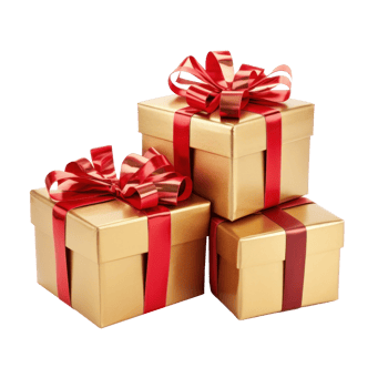 Christmas Gift boxes isolated. png