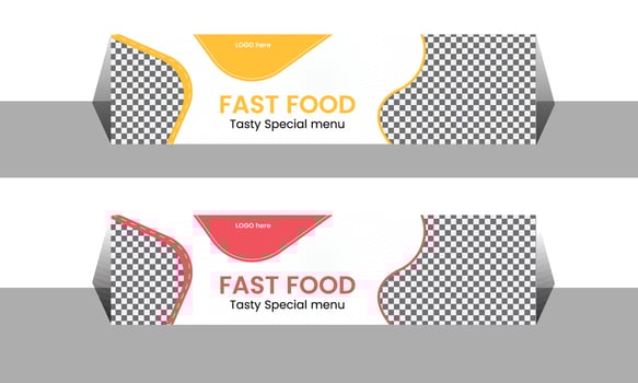 Fast food web banner and social media design vector