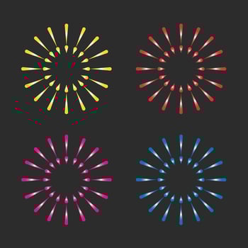Cool fireworks explosion vector with elegant color inside