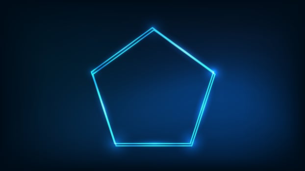 Neon double frame with shining effects vector