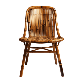 bamboo chair furniture isolated on transparent background ,traditional craft bamboo chair ,generative ai png