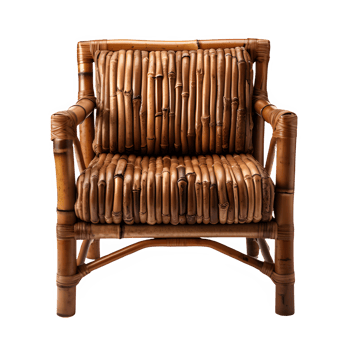 bamboo chair furniture isolated on transparent background ,traditional craft bamboo chair ,generative ai png