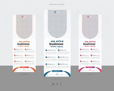 Creative business agency fashion, graduation celebration, roll-up banner design or pull-up banner template vector
