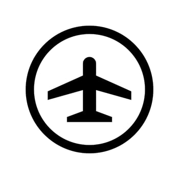 airplane icon vector isolated on white background. Simple vector logo